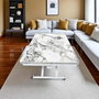 Hanah Home Mesa de Comedor Extensible de Mármol Blanco